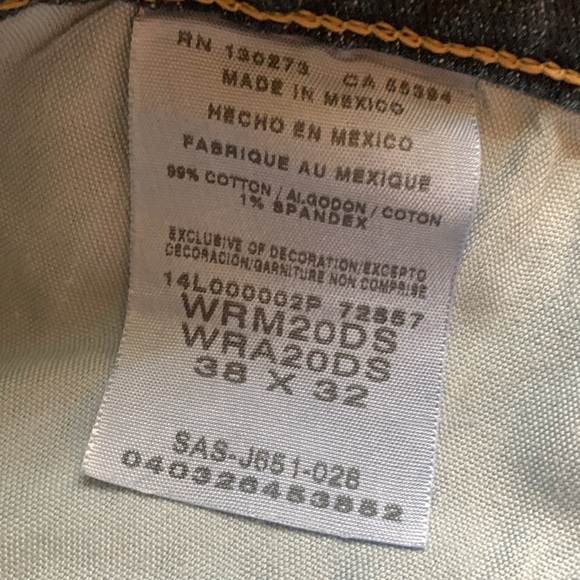 Men’s Wrangler reserve advanced comfort blue jeans. Size 38x32 - Picture 3 of 7